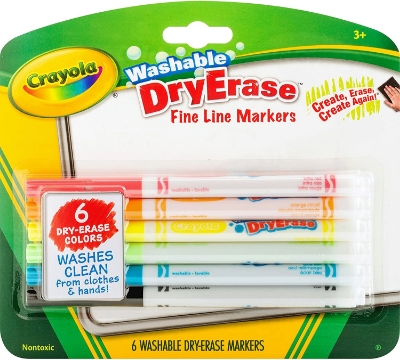 Picture of Washable Dry-Erase Fine Line Markers 6 Colors