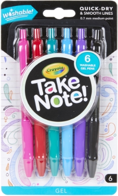 Picture of Take Note! Washable Gel Pens 6 Colors