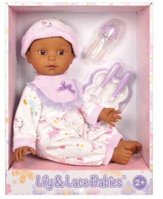 Picture of Lily & Lace Babies Soft-Bodied Baby Doll with No Hair Afro-American 16"/40Cm