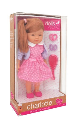 Picture of Soft Bodied Doll & Hair Brush 36cm "Charlotte"