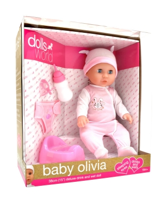 Picture of Deluxe Drink & Wet Doll 38cm "Baby Olivia"