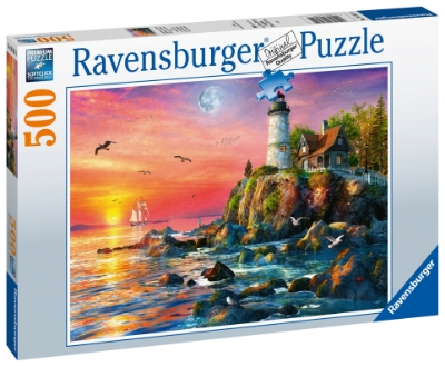 Picture of Lighthouse at Sunset Puzzle 500 Pieces