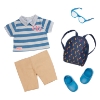 Picture of Boy Doll with School Crested Polo and Backpack "Leo"