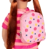 Picture of Doll with Striped Dress & Polka Dot Backpack "Kimmy"