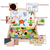 Picture of 3D Magnetic Wooden Drawing Board Letters & Numbers Puzzle Set Double-Sided Blackboard