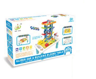 Picture of Building Blocks Game Table Glider Car with Drawing Board