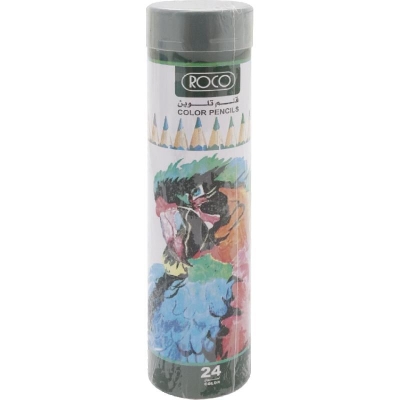 Picture of Roco Color Pencil Set, Assorted Color, Medium, 24 Colors