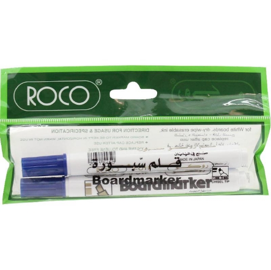 Picture of Roco Whiteboard Marker Chisel Tip Blue 2 pieces