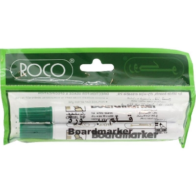 Picture of Roco Whiteboard Marker Chisel Tip Green 2 pieces