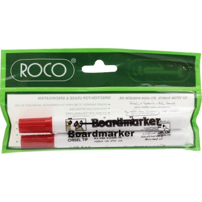 Picture of Roco Whiteboard Marker Chisel Tip Red 2 pieces