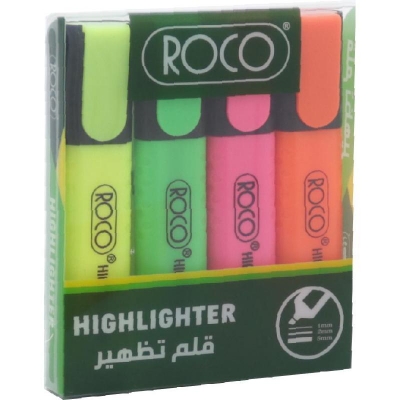 Picture of Roco Highlighter Chisel Tip Assorted Color 4 pieces