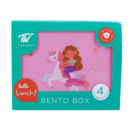 Picture of Tiny Wheel Bento Box 4 Compartments Pink (Unicorn)